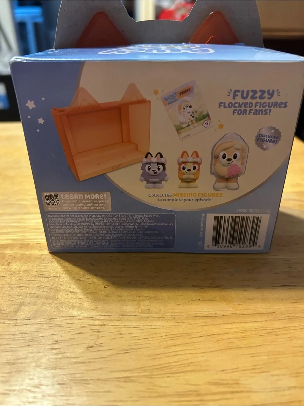 Bluey Fuzzies Episode Pack - Purple & Yellow Flocked Figures